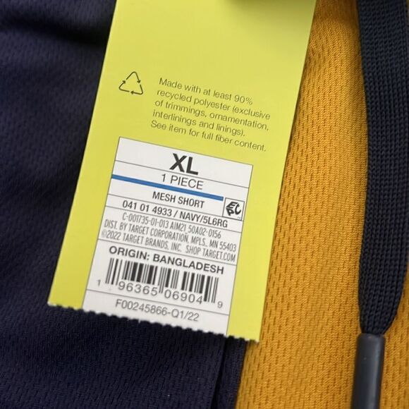 NWT All in Motion Size XL Men’s Mesh Shorts Navy Quick Dry Moisture Wicking - Picture 8 of 8